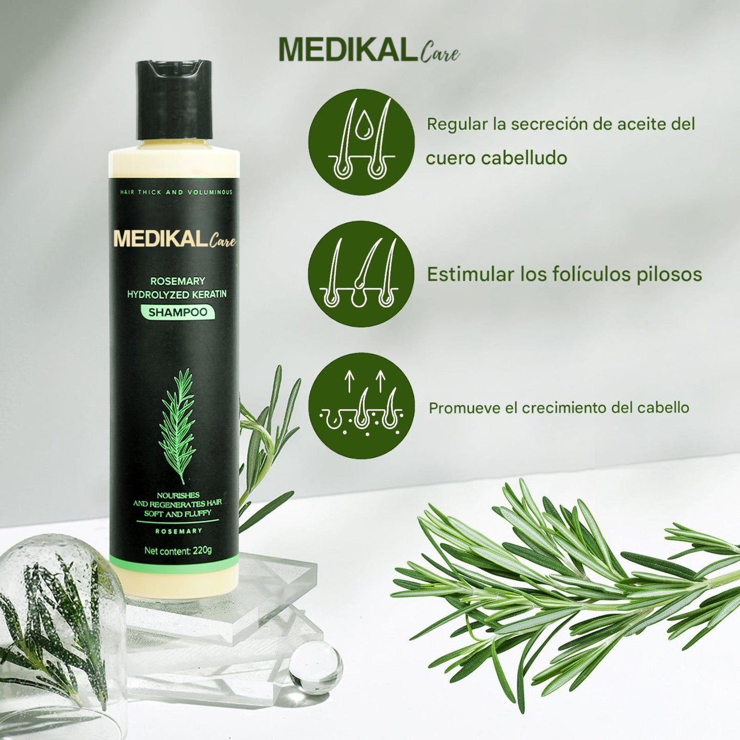 Shampoo espesante de Romero