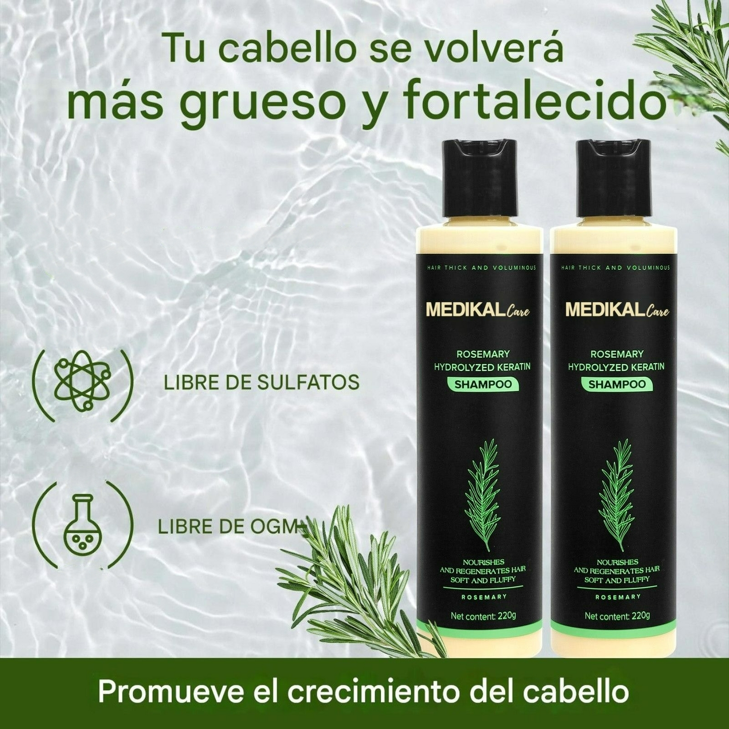 Shampoo espesante de Romero