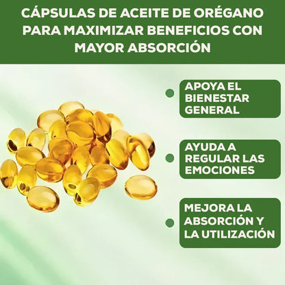 Cápsulas Naturales de Aceite de Orégano + Semilla Negra